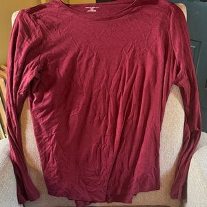 Eddie Bauer Deep Red Long Sleeve Women's Tee